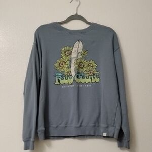 Rip Curl Light Blue Towel with Green and Yellow Tropical Print